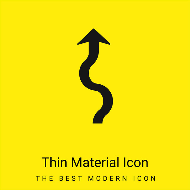 Freccia Squiggly minimale icona materiale giallo brillante - Vettoriali, immagini