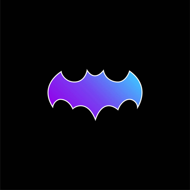 Bat Black Shape With Open Wings blue gradient vector icon - Vector, Image