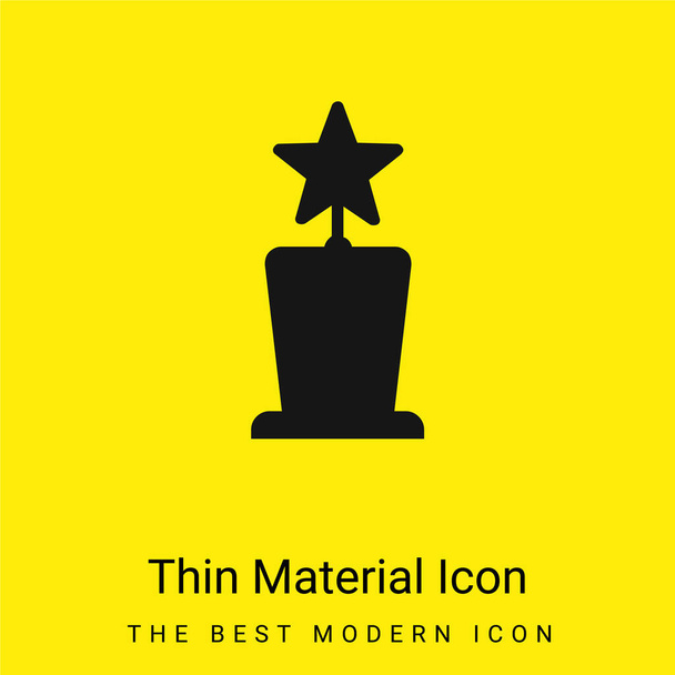 Award Star Trophy Shape minimal bright yellow material icon - Vector, Image