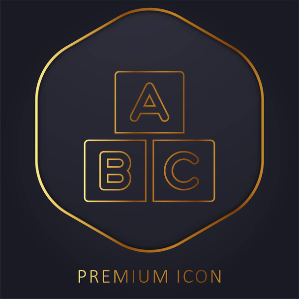 Alfabeto línea dorada logotipo premium o icono - Vector, Imagen
