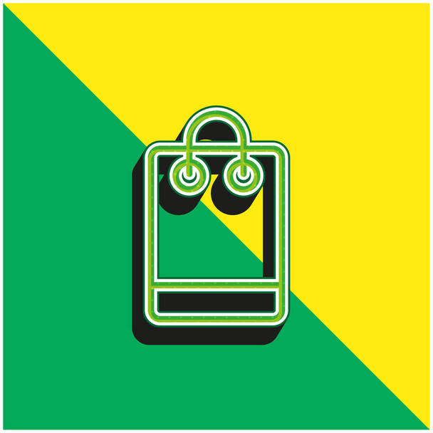 Tas Groen en geel modern 3D vector pictogram logo - Vector, afbeelding