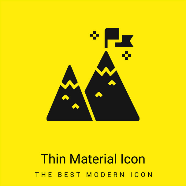 Achievement minimal bright yellow material icon - Vector, Image