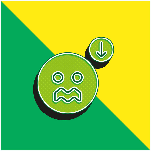 Anxiety Green and yellow modern 3d vector icon logo - Vector, Image