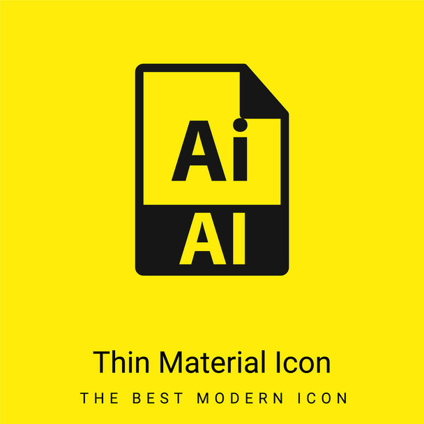 AI File Format Symbol minimal bright yellow material icon - Vector, Image