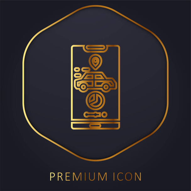 Applicazione logo o icona premium della linea dorata - Vettoriali, immagini