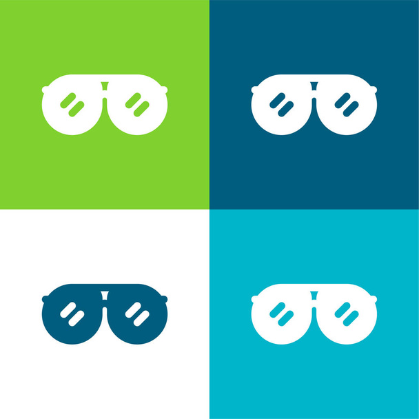Acessório Conjunto de ícones mínimos de quatro cores plano - Vetor, Imagem