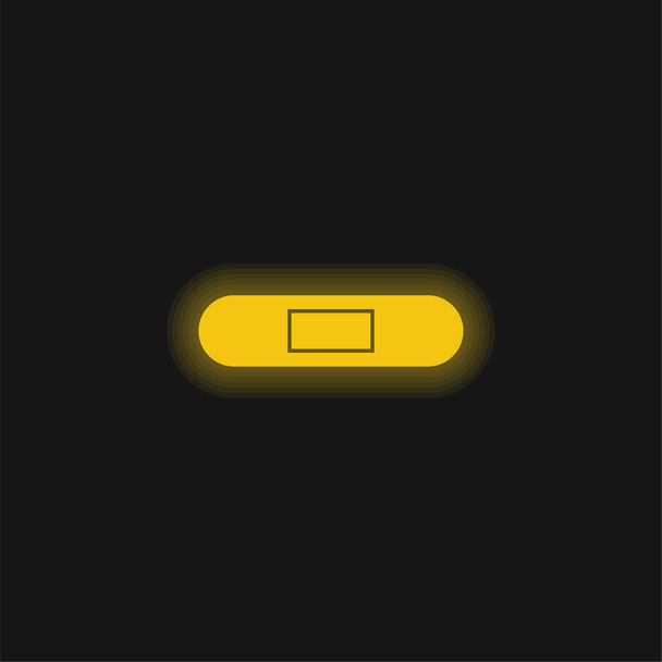 Beyaz Ayrıntılı Yara Yardımı Silüeti Sarı parlak neon simgesi - Vektör, Görsel