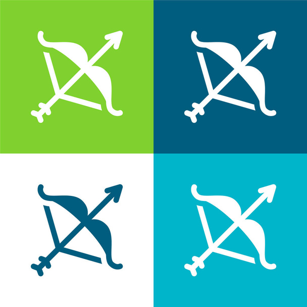 Artemis Flat conjunto de iconos mínimo de cuatro colores - Vector, imagen