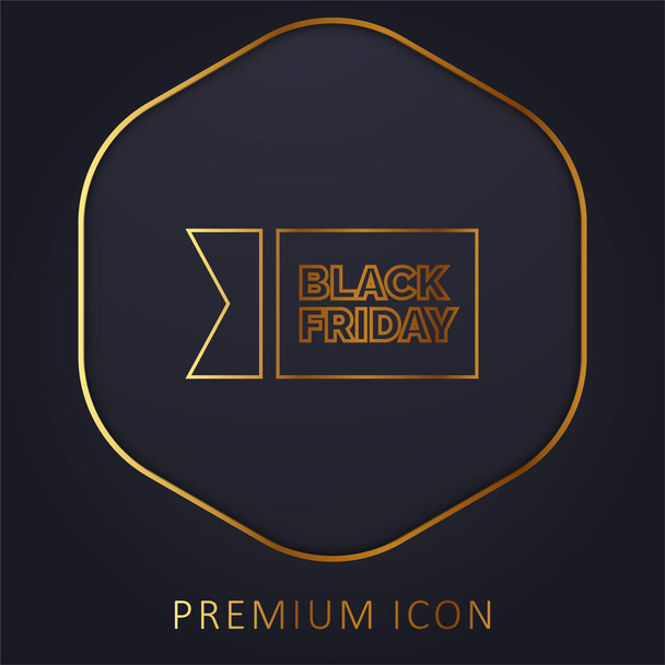 Μαύρο Friday χρυσό λογότυπο γραμμή πριμοδότηση ή εικονίδιο - Διάνυσμα, εικόνα