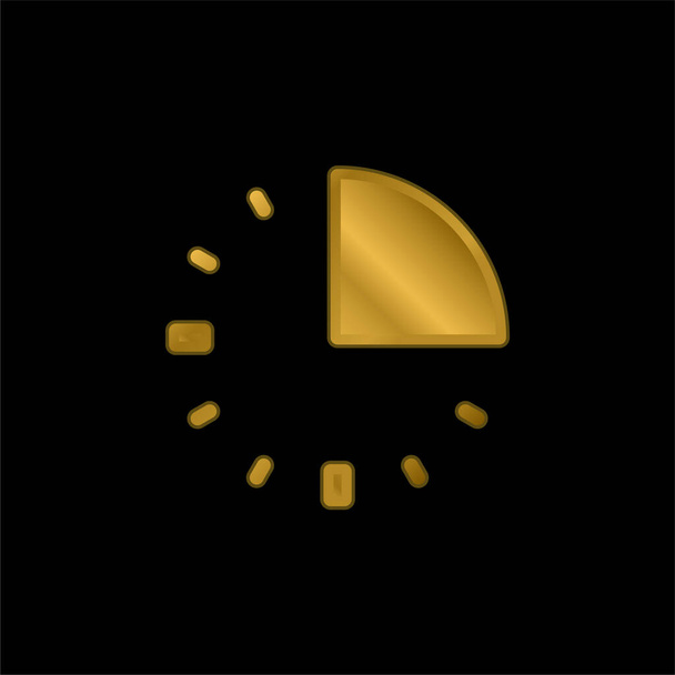15 minutes plaqué or icône métallique ou logo vecteur - Vecteur, image