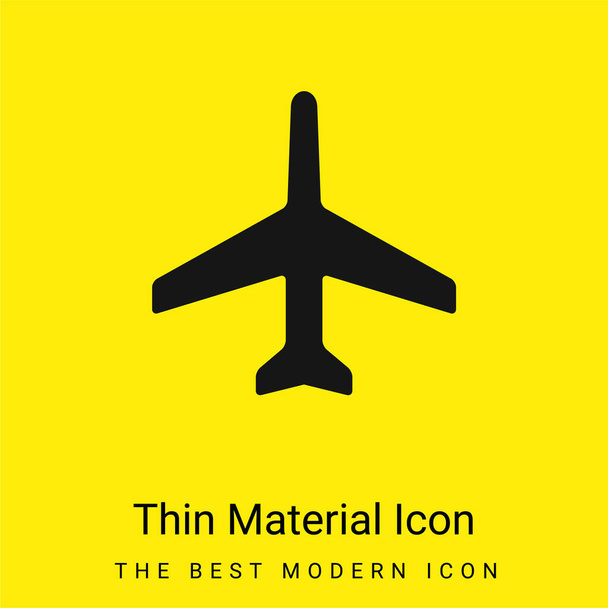 Самолет с минимальным значком ярко-желтого материала - Вектор,изображение