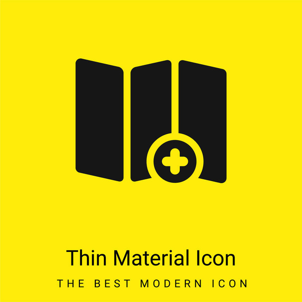 Ajouter à la carte icône minimale de matériau jaune vif - Vecteur, image