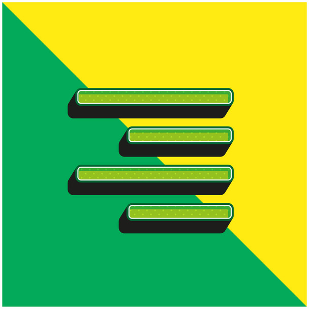 右の緑と黄色の現代の3Dベクトルアイコンのロゴを整列 - ベクター画像