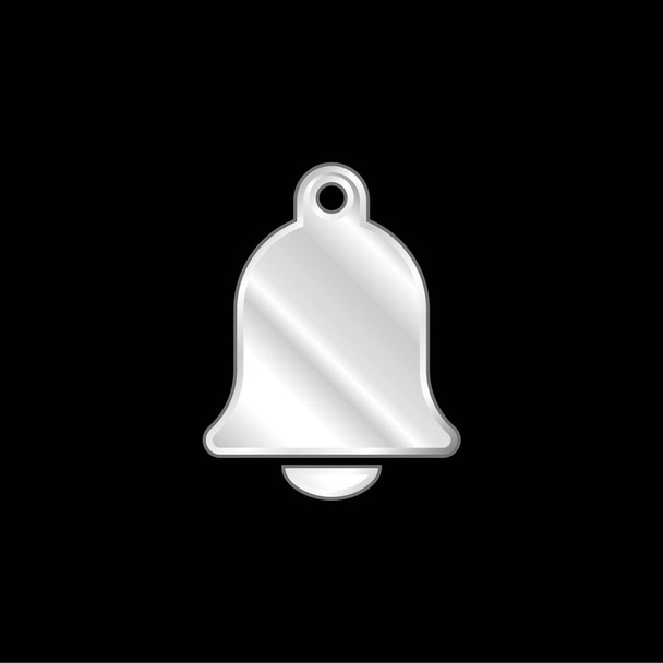 Big Church Bell silver plated metallic icon - Vector, Image