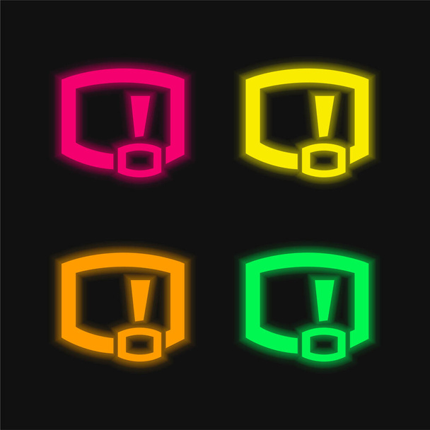 Bitacoras σύμβολο τέσσερα χρώμα λαμπερό νέον διάνυσμα εικονίδιο - Διάνυσμα, εικόνα