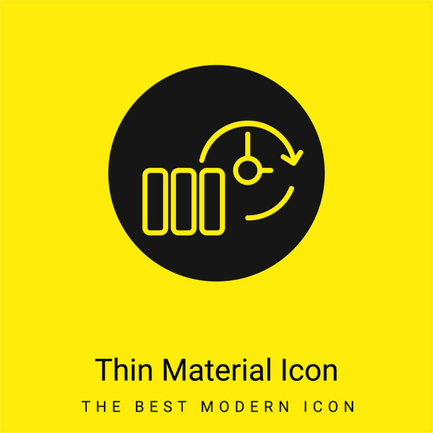 Símbolo fino do esboço do apoio em um ícone amarelo brilhante mínimo do material do círculo - Vetor, Imagem