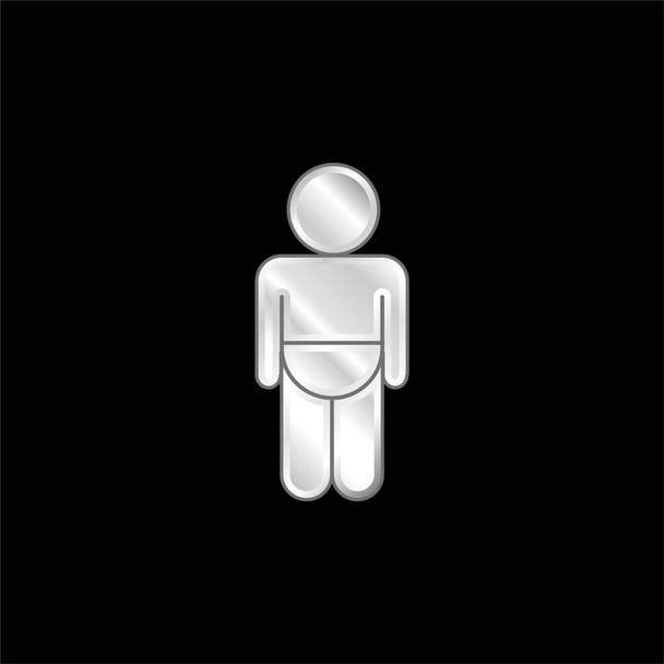Couche bébé Silhouette icône métallique argentée - Vecteur, image
