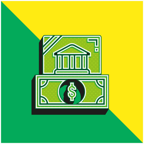 Bond Πράσινο και κίτρινο σύγχρονο 3d διάνυσμα εικονίδιο λογότυπο - Διάνυσμα, εικόνα