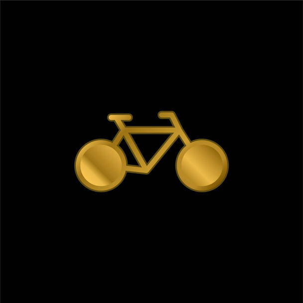 Позолоченная икона велосипеда или вектор логотипа - Вектор,изображение