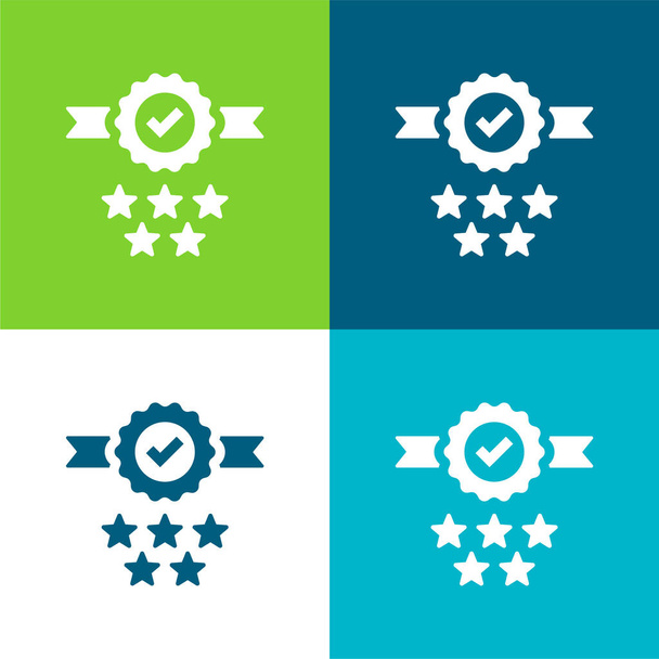 Badge Ensemble d'icônes minimal plat quatre couleurs - Vecteur, image