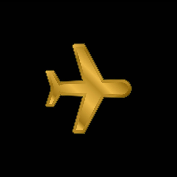 Pozlacená metalická ikona nebo vektor loga letounu - Vektor, obrázek