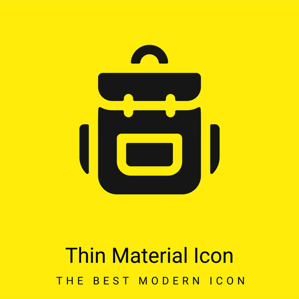 Backpack minimal bright yellow material icon - Vector, Image