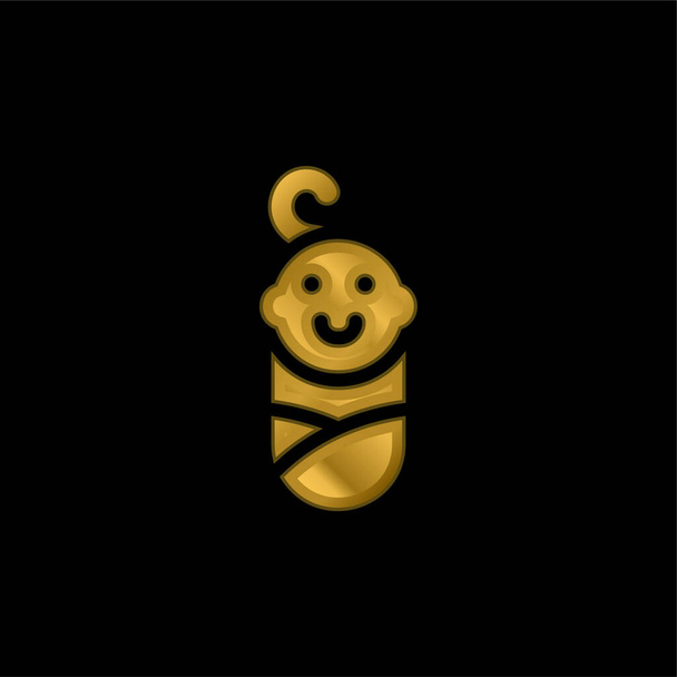 Малий хлопчик золотий покритий металевою іконою або вектор логотипу - Вектор, зображення