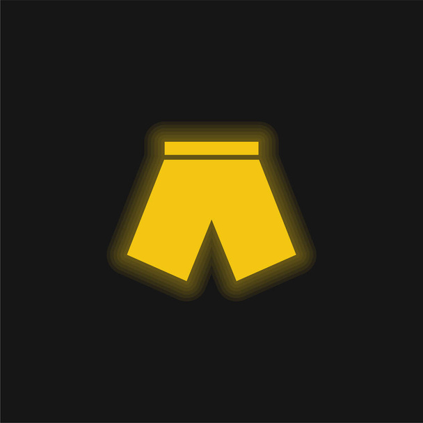 黒の短い黄色の輝くネオンアイコン - ベクター画像
