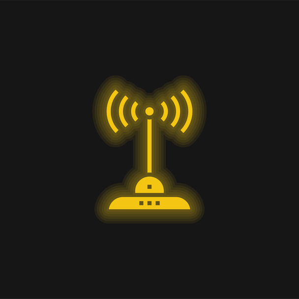 Антенно-желтый светящийся неоновый значок - Вектор,изображение