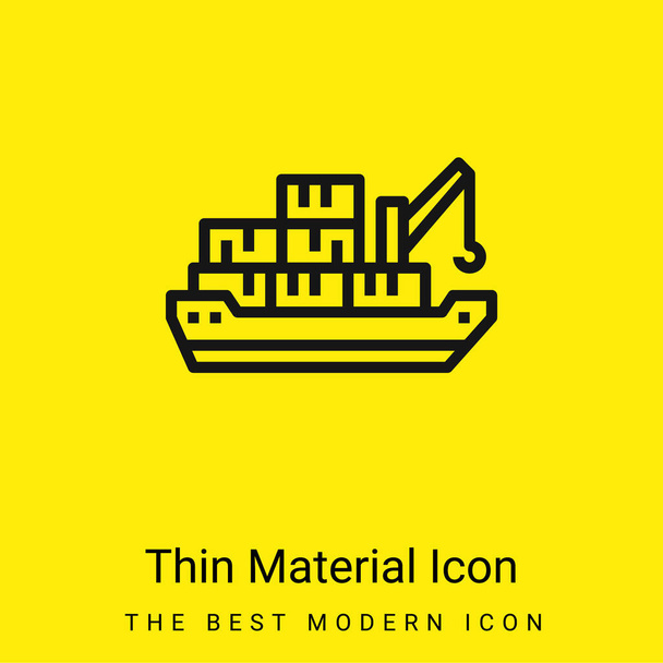 Barge minimal bright yellow material icon - Vector, Image