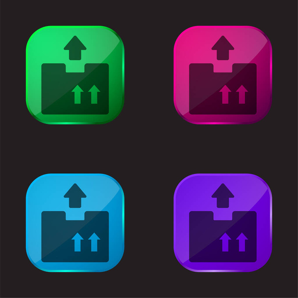 Box four color glass button - Вектор,изображение