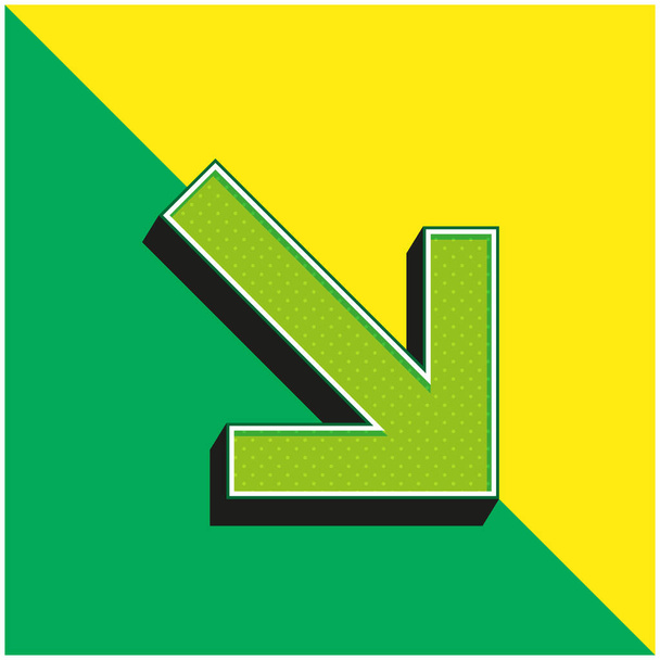 Nyilak Zöld és sárga modern 3D vektor ikon logó - Vektor, kép