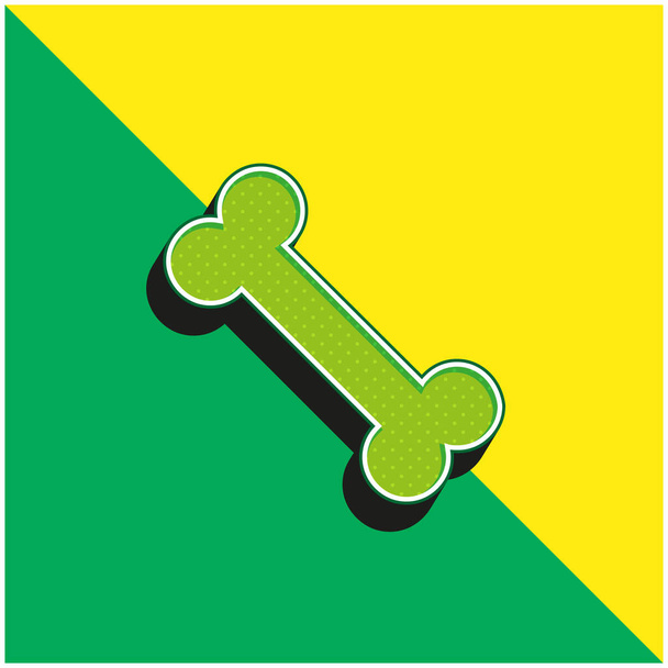 Kostní zelená a žlutá moderní 3D vektorové logo ikony - Vektor, obrázek