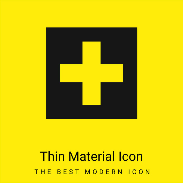Adicionar este ícone de material amarelo brilhante mínimo - Vetor, Imagem