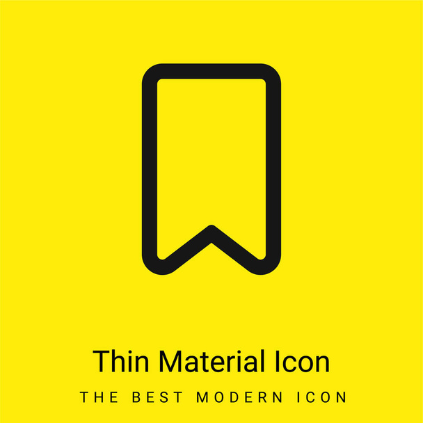Закладка Контур минимальный ярко-желтый значок материала - Вектор,изображение