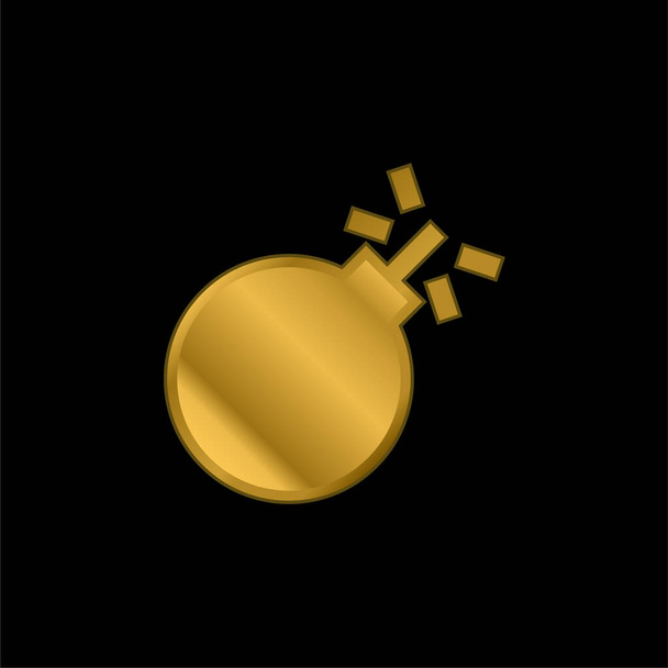 Bombe vergoldet metallisches Symbol oder Logo-Vektor - Vektor, Bild