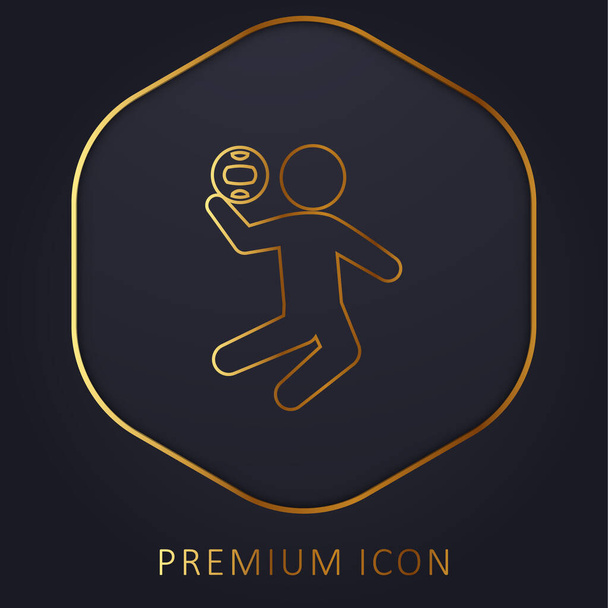 Beachvolleyball Golden Line Premium-Logo oder Symbol - Vektor, Bild