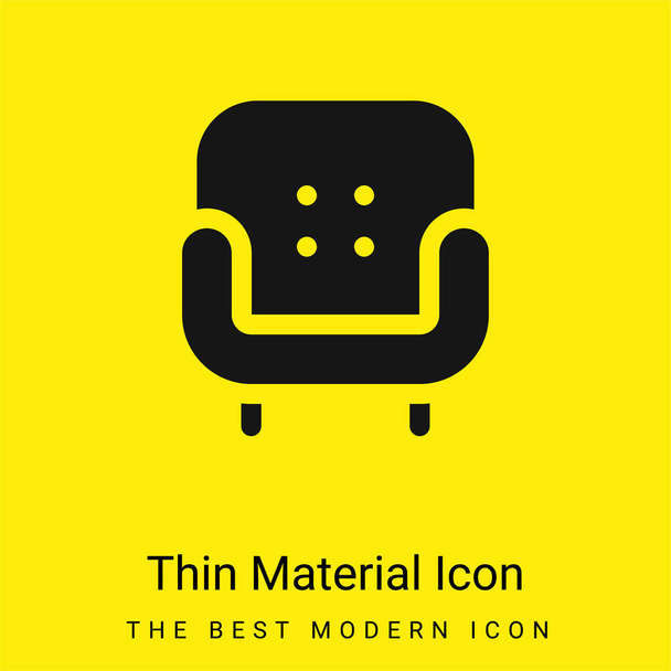 Křeslo minimální jasně žlutý materiál ikona - Vektor, obrázek