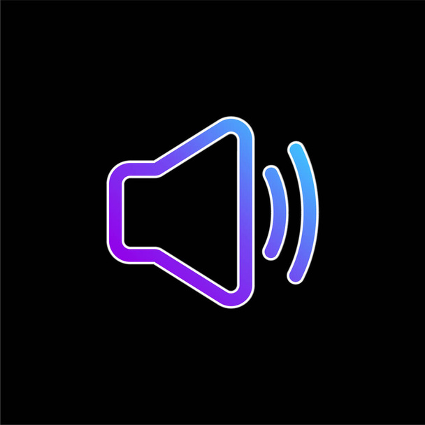 Ícone de vetor gradiente azul áudio - Vetor, Imagem