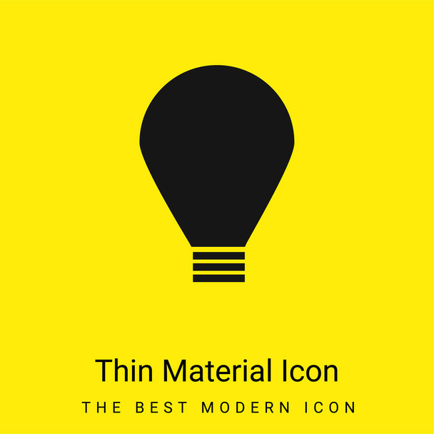 Bombilla grande mínimo icono de material amarillo brillante - Vector, Imagen