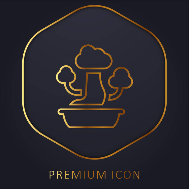 Золота лінія з преміум-логотипом або іконою. - Вектор, зображення
