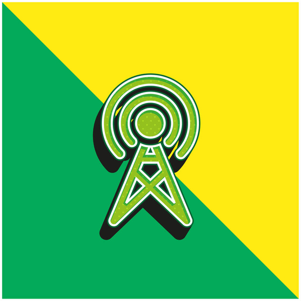 Антенна Зеленый и желтый современный трехмерный векторный логотип - Вектор,изображение