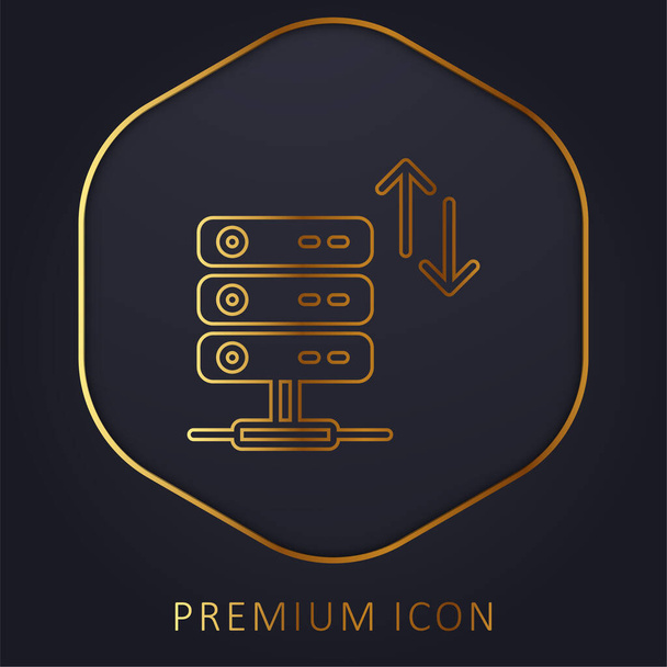 Ancho de banda línea dorada logotipo premium o icono - Vector, imagen