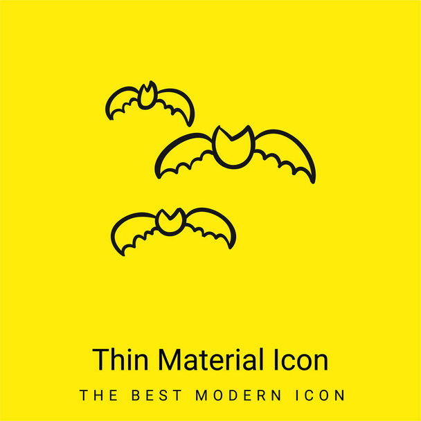 Bats Group Outline minimal bright yellow material icon - Vector, Image