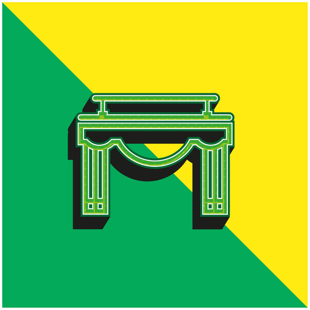 Big Bambalina Πράσινο και κίτρινο σύγχρονο 3d διάνυσμα εικονίδιο λογότυπο - Διάνυσμα, εικόνα