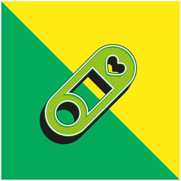 Barrette Zielone i żółte nowoczesne logo wektora 3D - Wektor, obraz