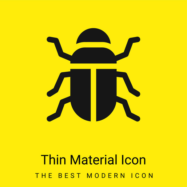 Icône matérielle jaune vif minimale de scarabée - Vecteur, image