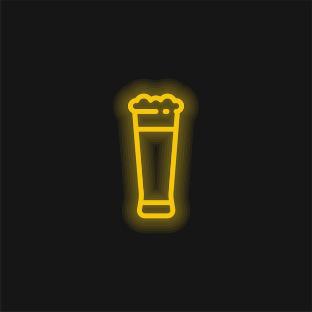 Μπύρα κίτρινο λαμπερό νέον εικονίδιο - Διάνυσμα, εικόνα