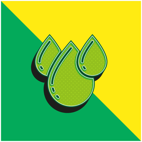 Krew Dawstwo Zielony i żółty nowoczesny ikona wektora 3D logo - Wektor, obraz