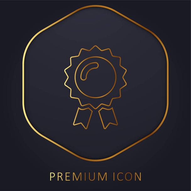 Insignia de línea dorada logotipo premium o icono - Vector, imagen
